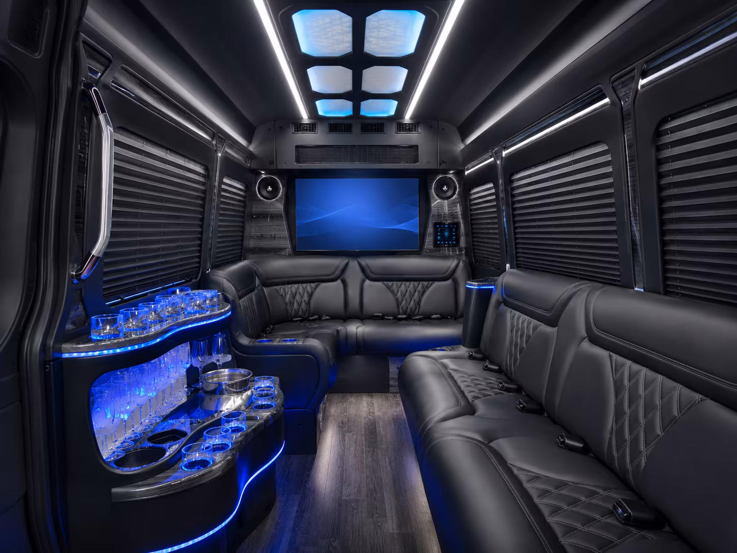 great falls 50 passenger party bus interior